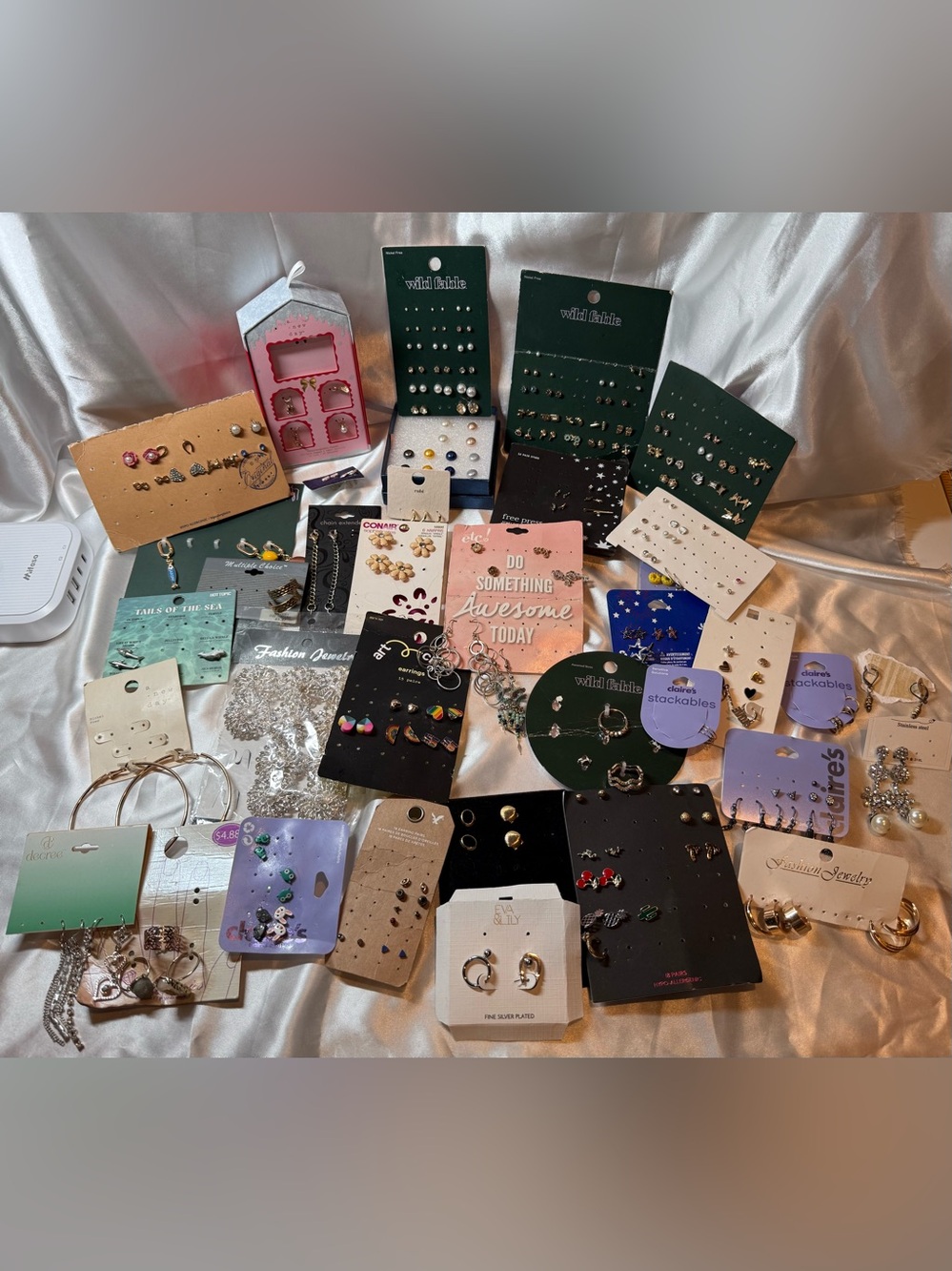 Mixed Lot of Women's Earrings & Accessories on Original Card or Box